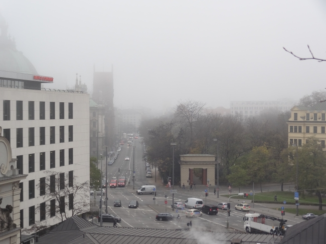 Blick von der Terasse des Oberpollinger, Richtung alter Botanischer Garten