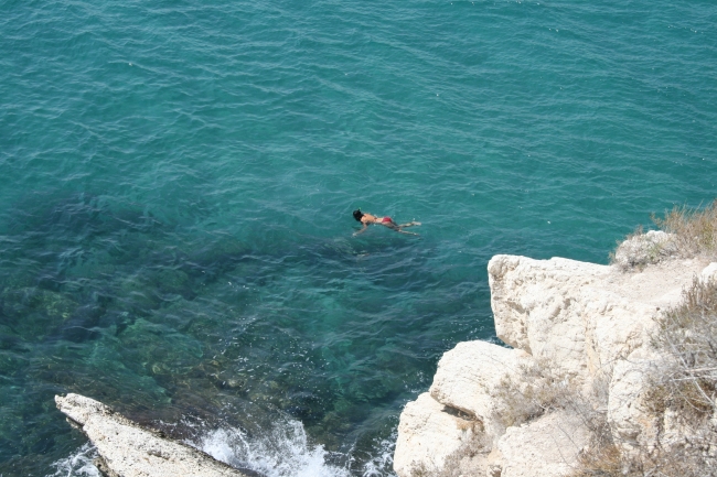 Swimmer at the Castel near Playa de Mal Pas, 