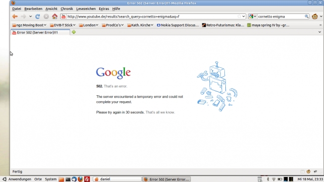 Google error 502, 