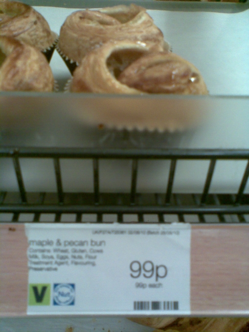 Incredible Marks & Spencer's Maple & Pecan bun, just 99p!