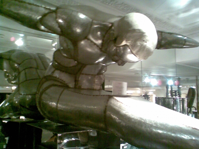 Detail of Andrew martin sculpture, at Harrods