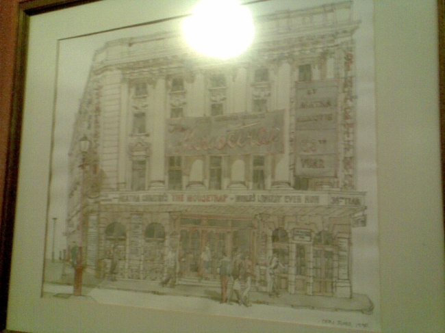 Pencil drawing of the Mousetrap theatre, 