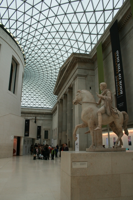 Giant glass roof of London's British Museum, 