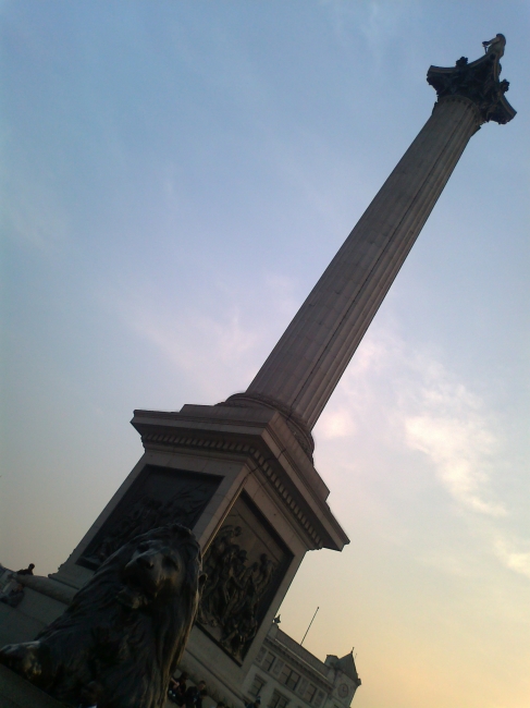 Trafalgar Square pillar and lion, 