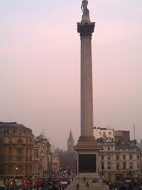 Looking over Trafalgar Square towards Big Ben, 