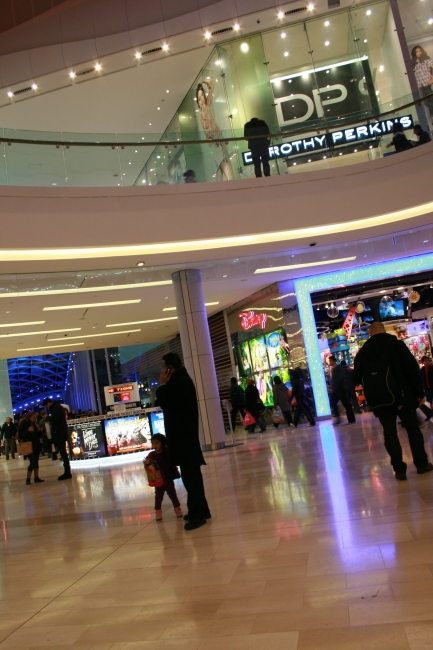 Dorothy Perkins store, and the Disney store, in one corner of Westfield's