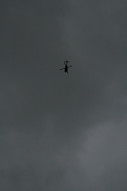 A helicopter, keeping an eye on us