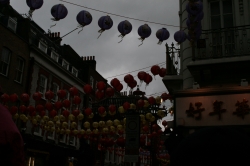 Lanterns above the str...