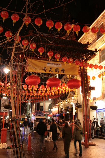 Busy Chinatown, the portal, darker