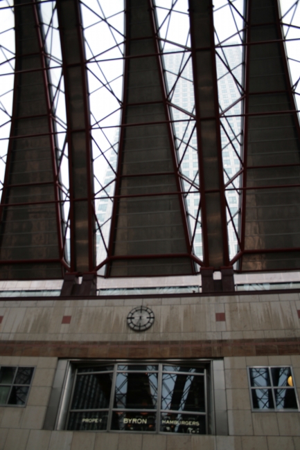 Canary Wharf Tube Station roof detail, Byron Burgers