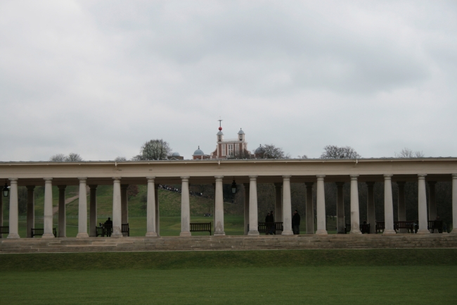 The GMT hill and a column walk, with the museum to the right