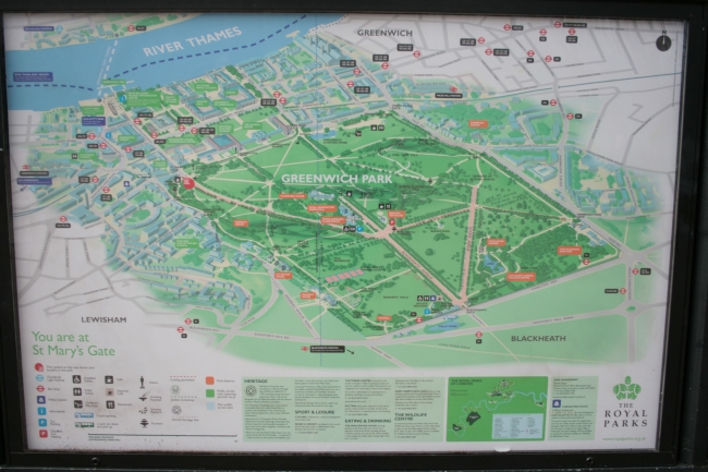 Full Greenwich Park map, St. Mary's Gate
