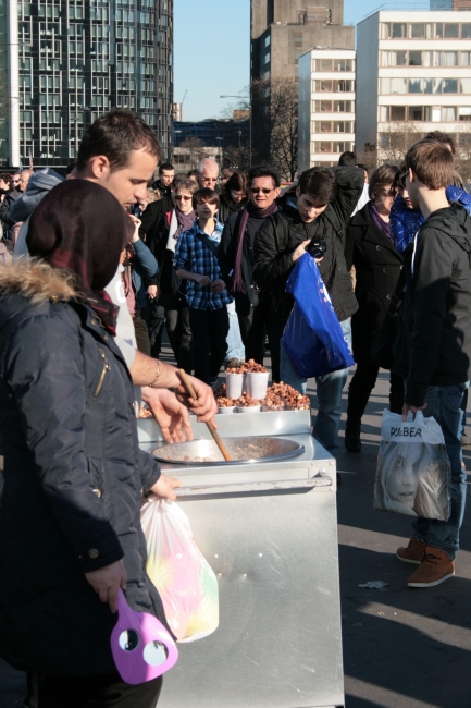 Guy selling snacks, on Westminster bridge