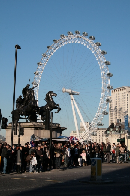 London Eye and horse, 