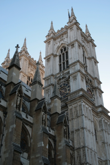 Tower & Clock detail of Westminster Abbey, 