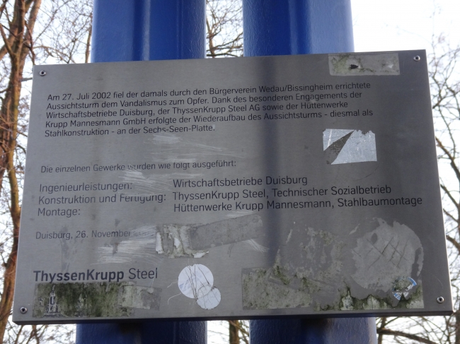 Schild: Aussichtsturm am Wolfssee, 