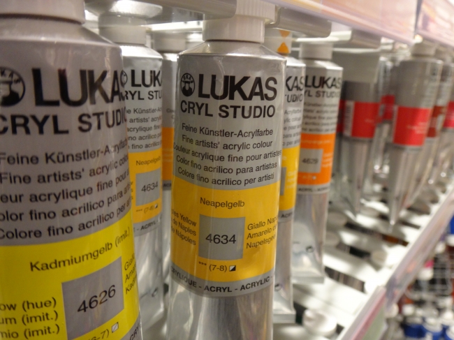 Lukas "Cryl Studio", Kadmiumgelb, Neapelgelb, ... in Tuben (Künstlerbedarf @ Karstadt)