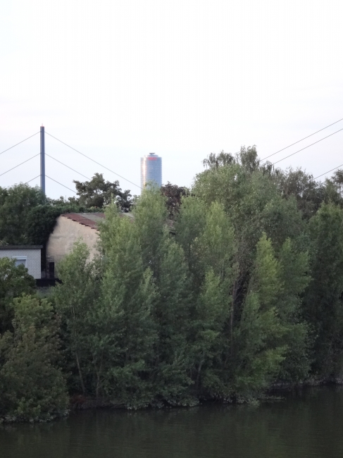 Skyscraper in the distance, Medienhafen, as seen from hyatt regency