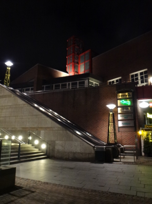 Escalator to Sinn and parking decks, moving stairway