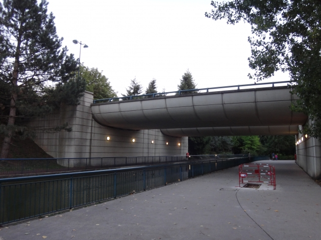 Stree, bridge and river, the motorway crossing