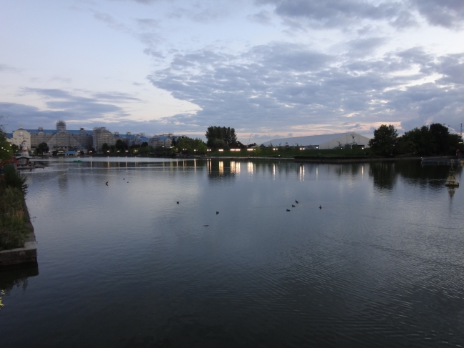 Newport Bay club and Festival disney event tent on the right, 