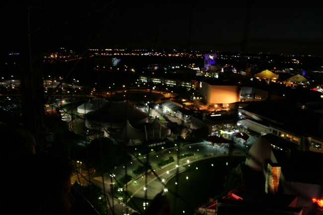 Overlooking Disneyland Paris: Dome Disney Village, and McDonald's