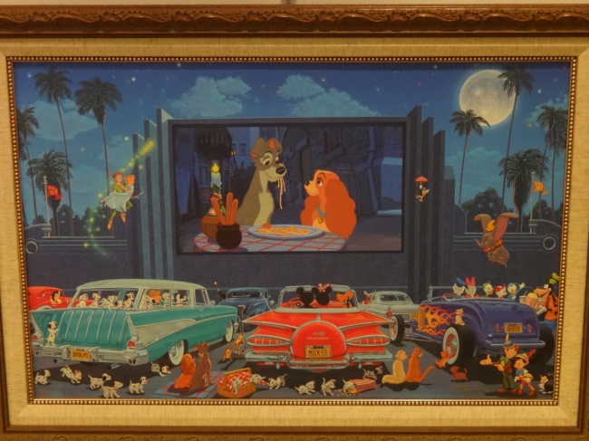Disney Gallery: drive-in cinema character collage, 