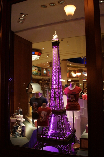 Disney Village: World of Disney: Eiffel Tower window display, 