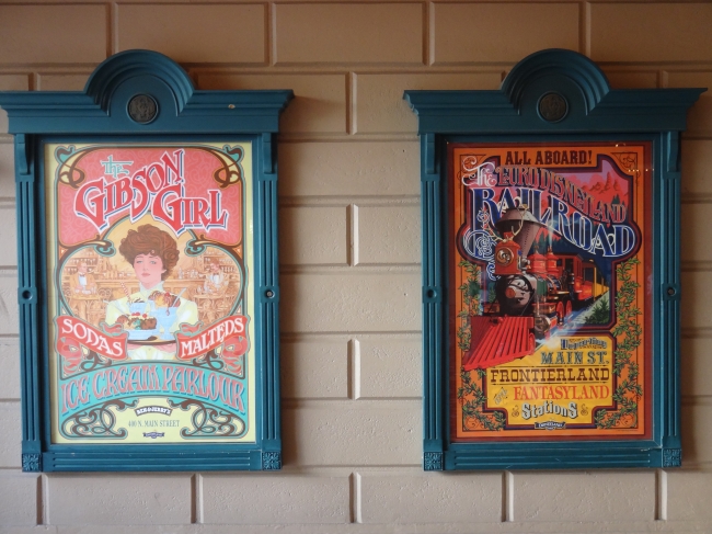 Main Street Station posters 2, Gibson Girl and Disneyland Railroad