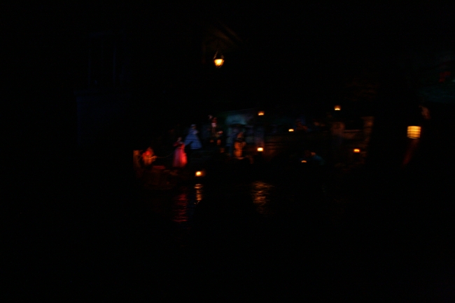 Town night scene in Pirates of the Caribbean, 