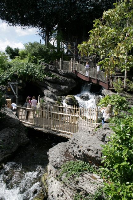 Another angle on the other waterfall at the Robinson's tree house, illustrating most of the stream course