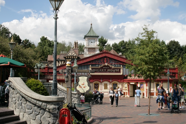 Meet Mickey Mouse, in front of Fantasyland Station