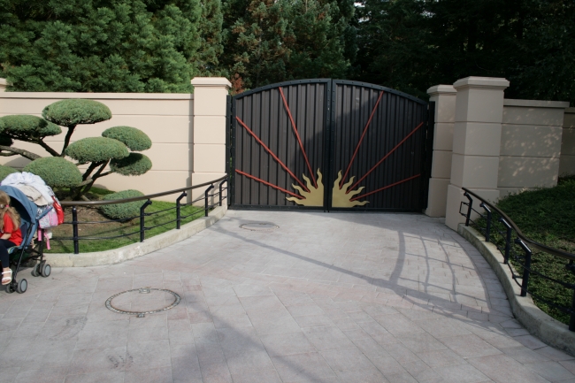 Gate hiding "the Disney Magic", this beautiful gate near Light Speed Photography shields a parade/service walkway behind Space Mountain - cast members only ;)