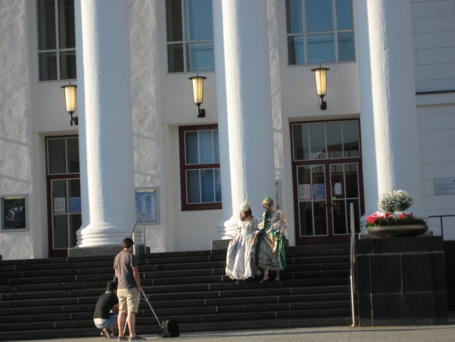 Historisches Fotoshooting, vor dem Duisburger Stadttheater